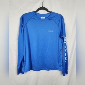 Columbia Omni-Shade Women's Blue Long Sleeve Shirt sz L Fishing Outdoors